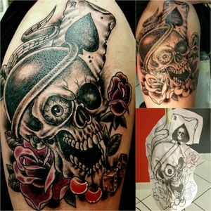 Skull - Concept - outlined and shadowed - final Tattoo