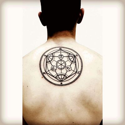 Transmutation Circle Shoulder Tattoo