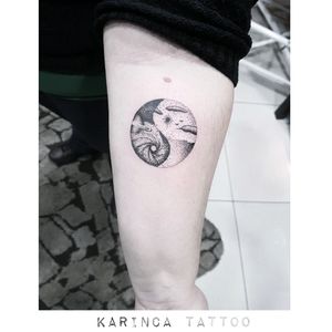 Yin and yang, space and earth, black and white, night ans day ☯ Instagram: @karincatattoo #yinyang #tattoo #dotwork #tattoos #armtattoo #dotworktattoo #yinyangtattoo #circletattoo #blacktattoo #istanbul