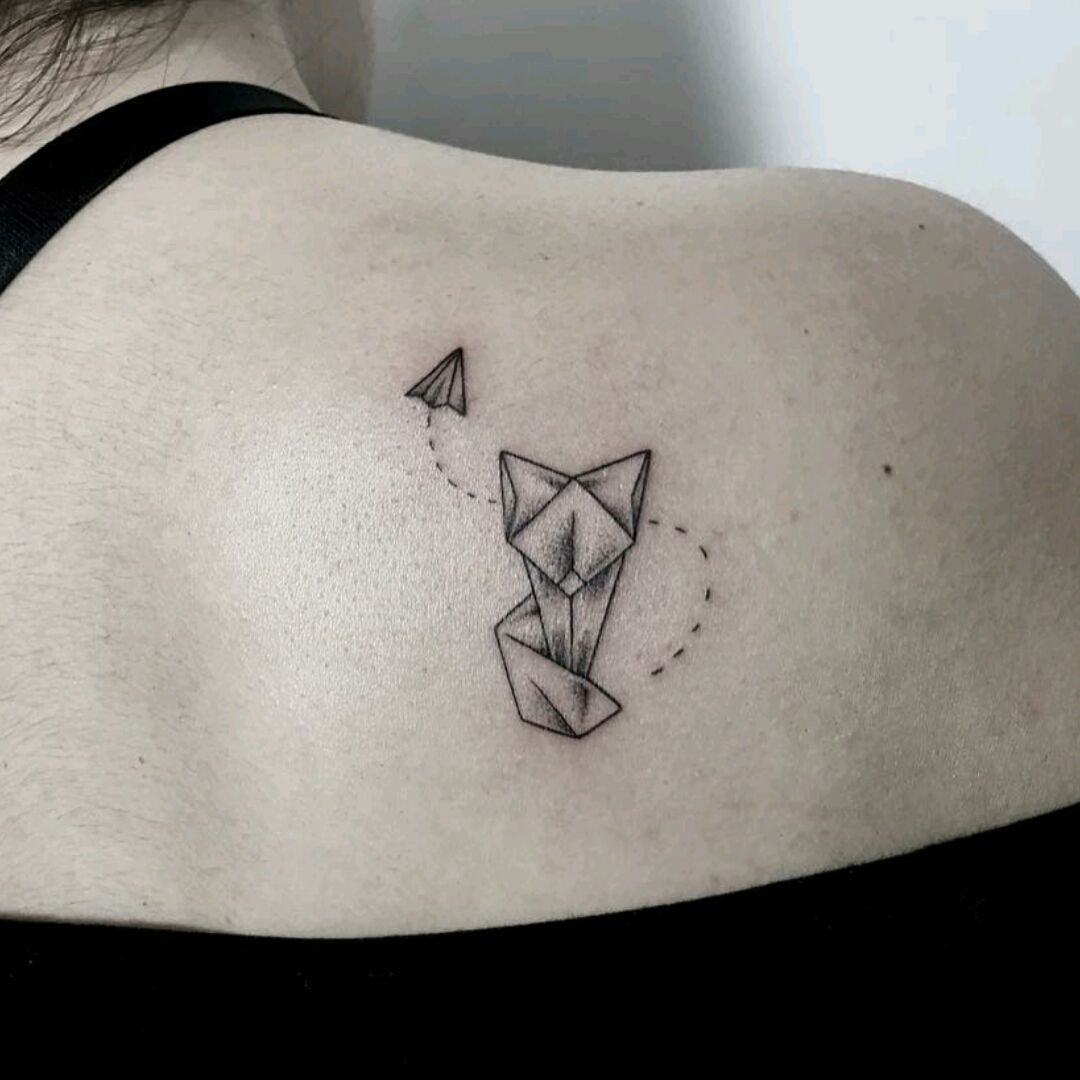 Fox  Fox tattoo geometric Fox tattoo design Small fox tattoo