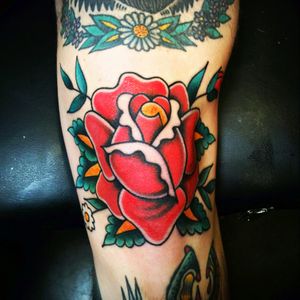 Trevor Taylor, Liberty Tattoo Seattle. "rose knee"