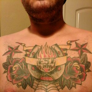 My first large tattoo. Its held color well for 13 years. My artist is Josh Palmer out of Stockton Ca