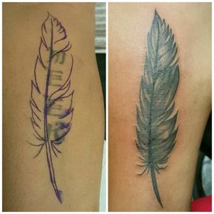 Cool lil black n grey feather cover up i made.