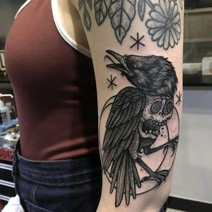 A fresh raven by Nhat Be at Alchemist Tattoo in Ho Chi Minh City, Vietnam