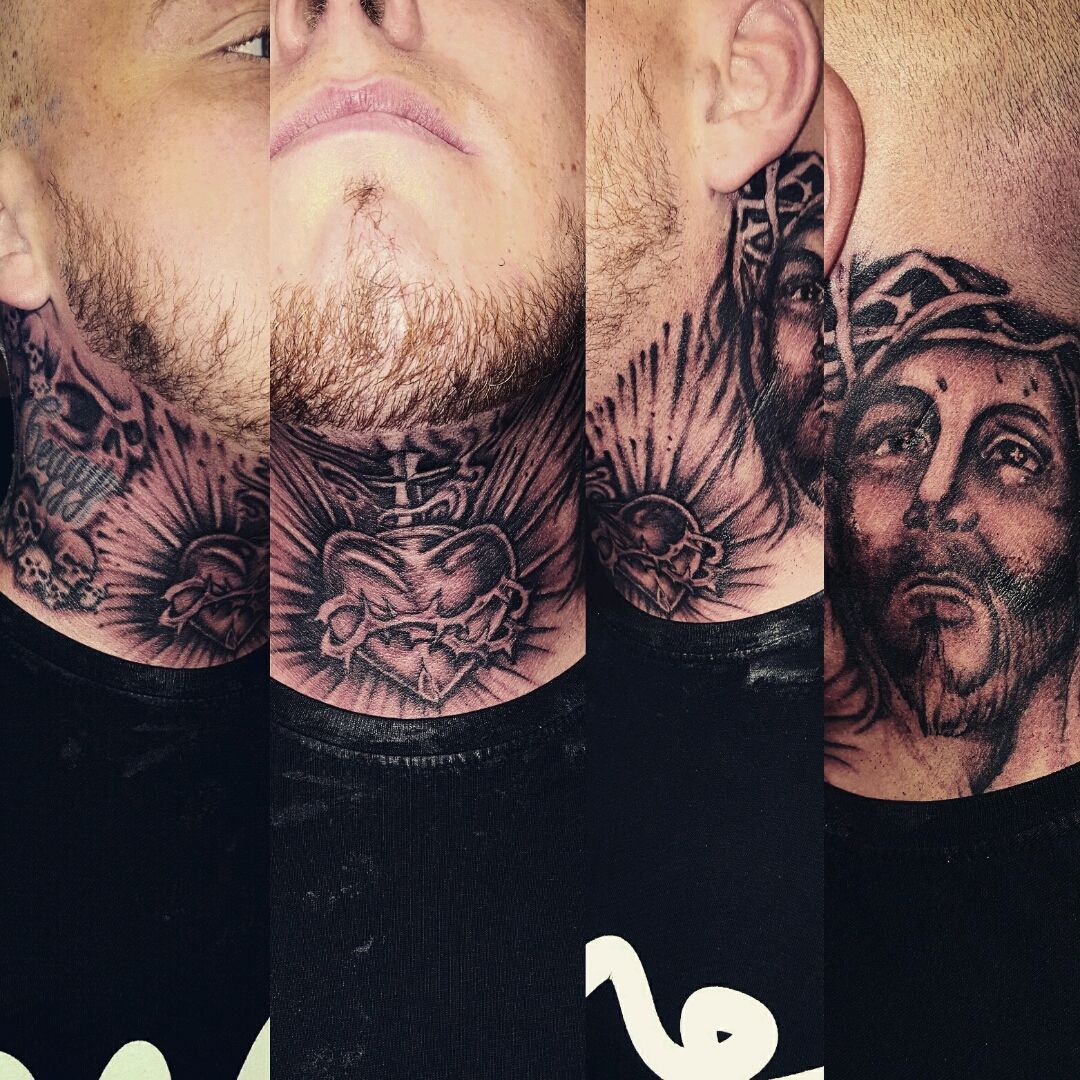 Jesus tattooed on the neck  Tatuajes pequeños cuello Tatuajes de sonho  Tatuajes chiquitos