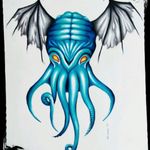 Cthulhu #tattoodesign #tattoo #cthulhu #lovecraft #art #draw #color #monster #blue #sea