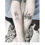 The mountains Instagram: @karincatattoo #mountain #tattoo #armtattoo #blacktattoo #line #linework #black #ink #couple #coupletattoo #istanbultattoo #dövme #dövmeci #tattooartist