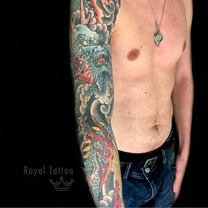 Dragon sleeve by @henningjFor info or bookings pls contact us at art@royaltattoo.com or call us at +45 49202770#royal #royaltattoo #royaltattoodk #royalink #royaltattoodenmark #helsingørtattoo #japanese #dragon #sleeve #dragonsleeve #japanesesleeve