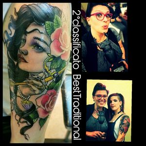 2°classificata BestTraditional Tattoo Convention CASERTA ##tattoo #neotraditional #traditional #rosetattoo #colortattoo #ink #inked #winner
