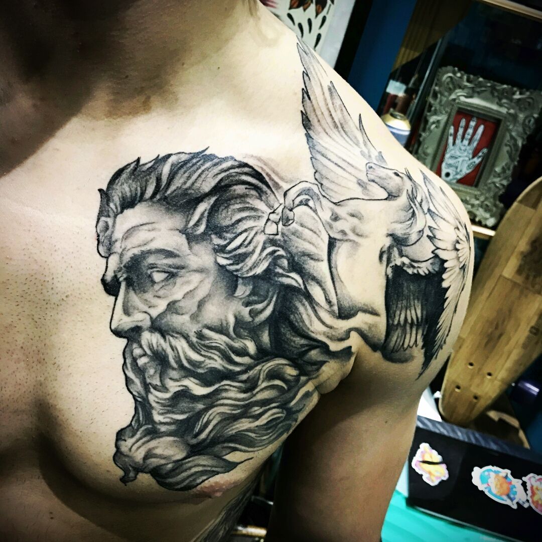 My left hand sleeve Right hand will be Greek mythology and need ideas for chest  tattoo  rTattooDesigns