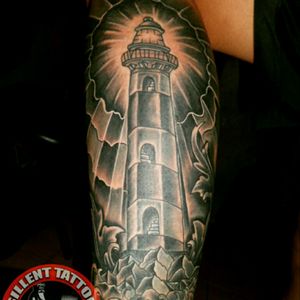 light house tatto #blackandgrey #lighthouse #ink