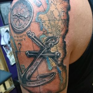 Old map,anchor and stuff