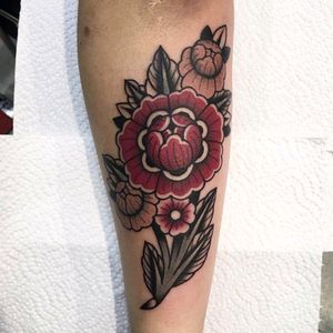 Flowers done by Arianna Fusini at the Bologna Tattoo Expo (from Soul Shop in Rimini, Italy)