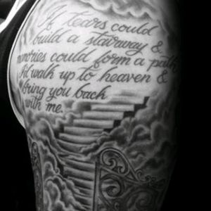 First tattoo half sleeve gonna,have dayes on stairs and want to change the gates