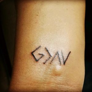 1st Tattoo: Right Hand Wrist:Defines⬇God is greater than highs and lows
