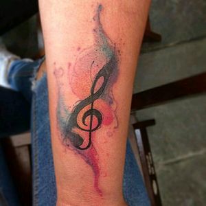 Musical note in watercolor 😍💜