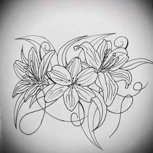 Lovely lily outline