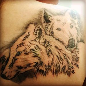 My wolves. This was my 10th tattoo. Slept through the first session.