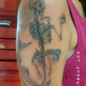 #skull #mermaid #color #realism #Salvadorloz #cancun #mexico #perla #sea #seatattoo sifabme en unstagram como @sr.camaleón y en facebook como Salvador Loz Mullor