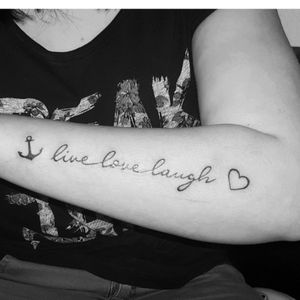 #firsttattoo #anchor #heart #live #love #laugh #arm #germany