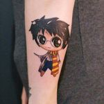 Mini Harry Potter by Gabi Vitorino #HarryPotter #nerd #caricature #mini #movies #geek #colorida #colorful #TatuadorasDoBrasil #GabiVitorino