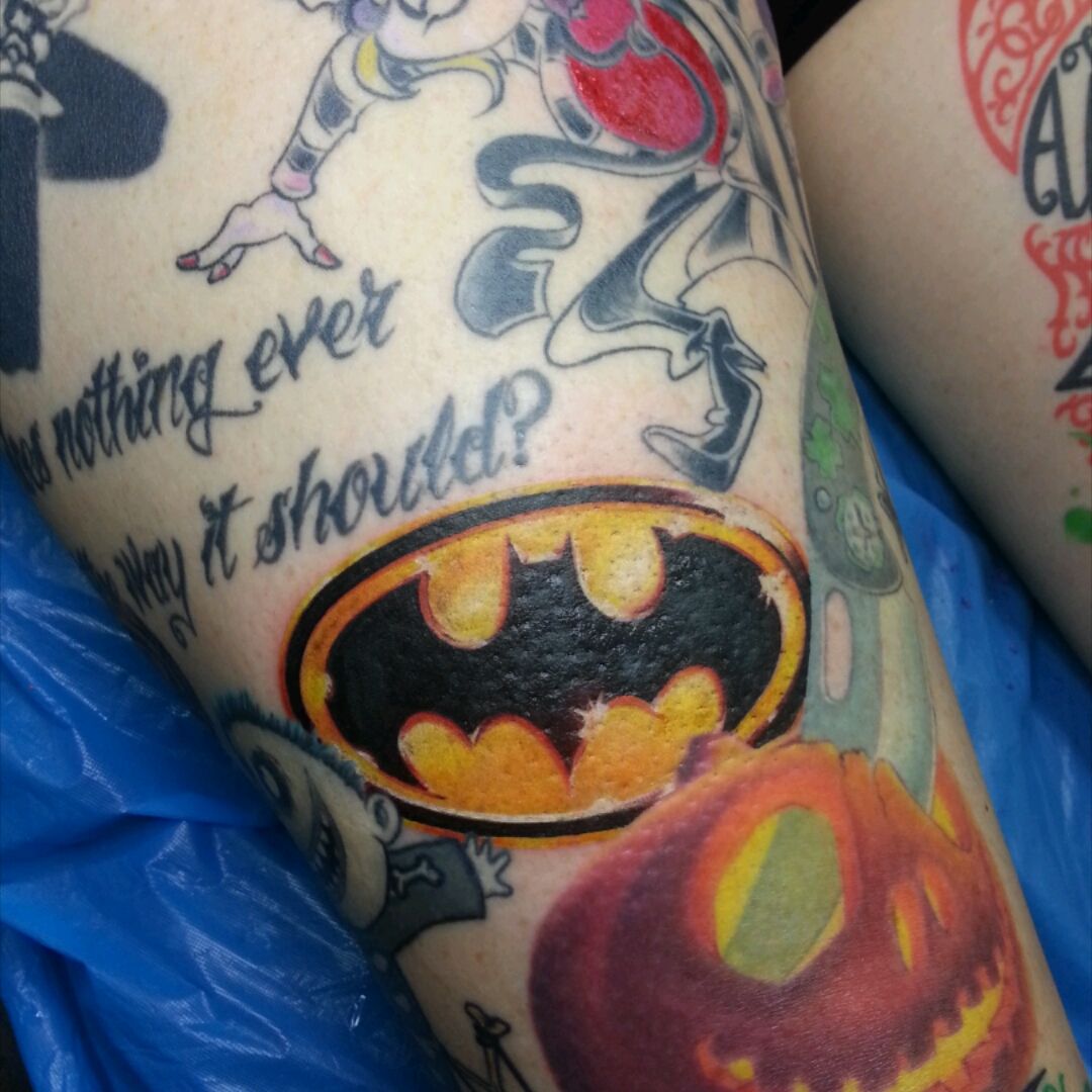 Tattoo uploaded by Glo Batman as part of Tim Burton half leg