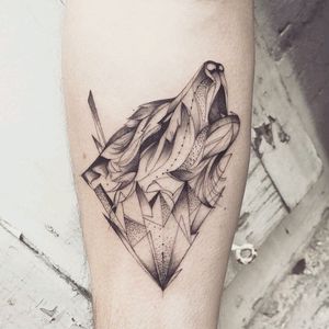 By #favry #wolf #graphictattoo #animal #nature #howlingwolf #blackwork