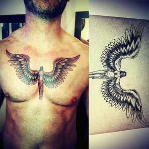 Nice angel done today nice 1 Beynon, sat well fair Play... #walshyzink  #intheflesh  #tattoo #tattoos #tatt #tattz #ink #inked #angel #wings  #oldschool #trad #traditional #forearmtattoo #chestpiece #cool #cheyennehawk #cheyennehawkpen  #cheyenne #chest #eternalink  #tattooist #tattooartist #rose #blackngrey #blackandgrey #tattoostudio #tattooparlour #swansea #wales @cheyenne_tattooequipment @killerinktattoo @EternalInk