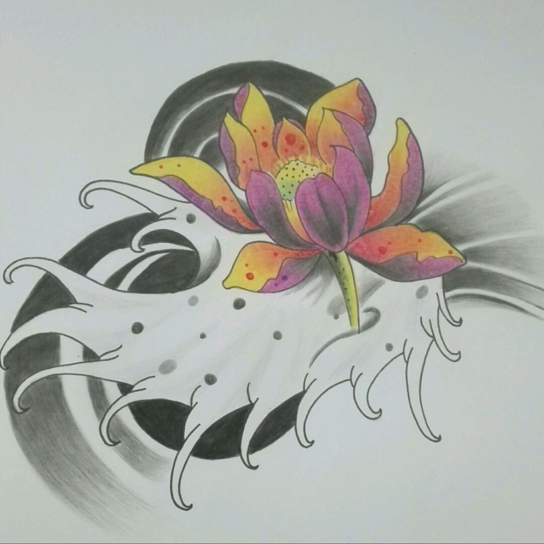 lotus flower drawing tattoo