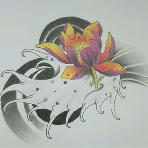 Lotus flower drawing. #lotus #lotusflower #lotustattoo #lotusflowertattoo #draw #drawing #tattoodrawing #tattoo #tattooinked #tattooink #ink #japan #japanesetattoo
