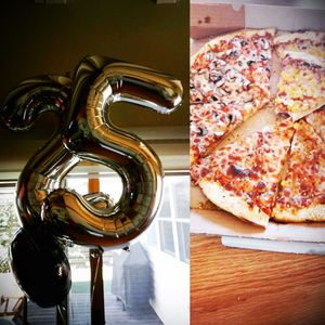My mom is 52 today,  so I decided to change it and make her feel like 25 :) PIZZA is the new cake 🍕 🎂 🍰😇 Happy Birthday Mom. 👻
