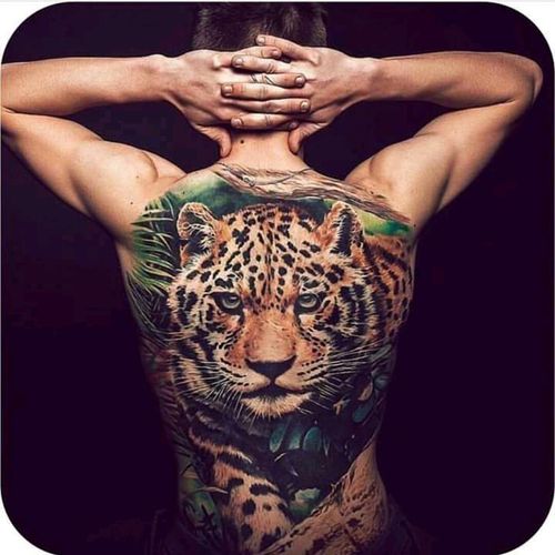 Amazing backpiece by Oleg Tattoo #fechamento #backpiecr #tigre #tiger #realismo #realism #natureza #nature #OlegTattoo