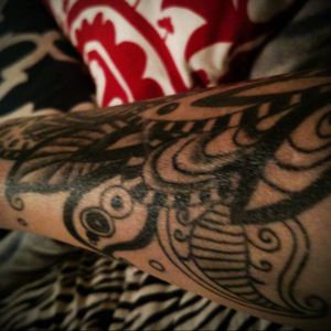 Another angle of my right arm, showing one section that has yet to be shaded.#halfsleeveinprogress #halfsleeve #blackwork #mandala #ornamental #lotustattoo #scarcoverup #scarc #scarcovering #linework #lotusflower