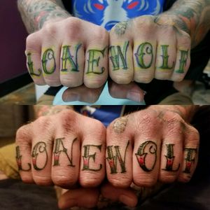 Before and after. Got my upper knuckles done last night. Done by Nate Diaz at Rockabilly Tattoo in Fort Lauderdale, FL. #knuckletattoos