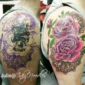 Rose mandala cover up piece by Julie.