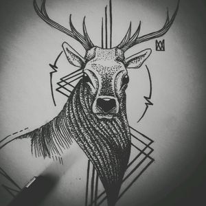 Deer #deer #dotwork #linee #drawing #blackandgrey