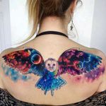 Owl by Adrian Bascur #tattoodo #TattoodoApp #tattoodoBR #coruja #owl #universo #universe #aquarela #watercolor #colorida #colorful #planetas #planets #AdrianBascur