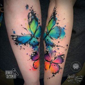 Butterflys by Ewa Sroka#tattoodo #TattoodoApp #tattoodoBR #tatuagem #tattoo #borboleta #butterfly #aquarela #watercolor #colorida #colorful #EwaSroka