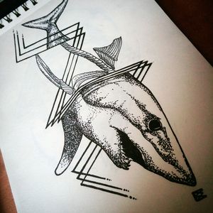 SharkMako #dotwork #linework #drawing #shark