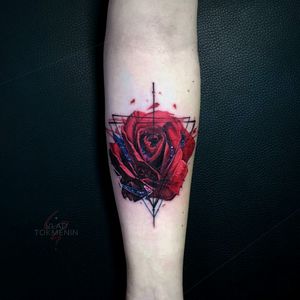 By #VladTokmenin #rose #flower #rosetattoo #color