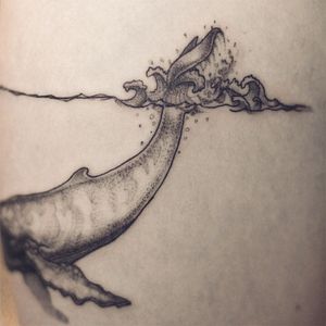 Humpback whale tail detail #inktourist #dotwork #blacktattoo #blckwrk #humpbackwhale #whale #whaletattoo #dotworkwhale #blackworkwhale