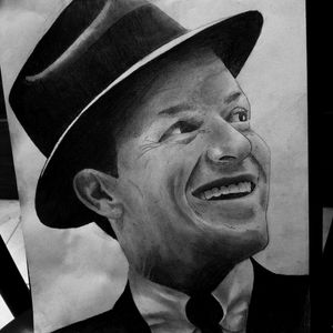 Frank Sinatra sketch looking to do #tattoosketch #sketch #FrankSinatra #portrait #valentinetattoos #tattooedmen #love #realistic #blackandgrey #pencil
