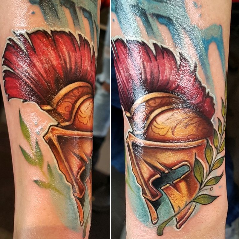 Tattoo uploaded by GabyCandanedo • Spartan helmet #tattoo #tattoos #