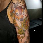 #tattoo #tattoos #neotraditonal #fawn #deer #forest #neotraditionaltattoo
