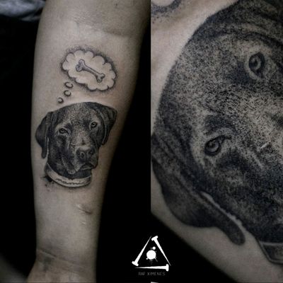 #blackwork #RafXimenes #tattoo #dotwork #pontilhismo #pontillism #dog #animaltattoo #brazil #brazilianartist