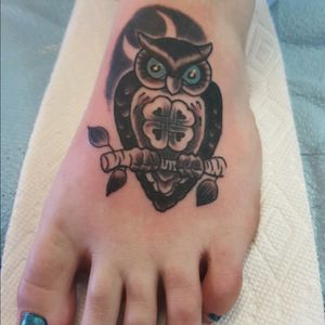 My seventh tattoo. I got this in May of 2017 by Dave Robinson at Iron Brush in Lincoln, Ne. #owl #ironbrush #blackandwhite