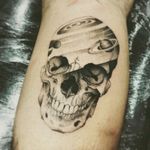 First Tattoo! 💀#Skull #Skulltattoo #GalaxySkull #Galaxy