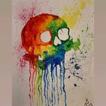 Watercolor skull painting #skull       #watercolor #art #painting