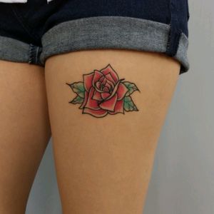 Rose.#tattoo #rosetattoo #redrose #colortattoo #neo #neotraditional #neotradsub