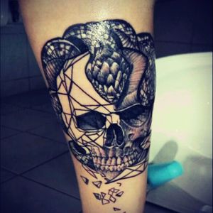 My first tattoo #skull #colombian #darkwork #snaketattoo